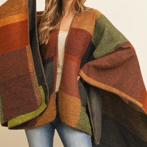 OLIVE MULTICOLOR GEOMETRIC SHAPE kimono / shrug